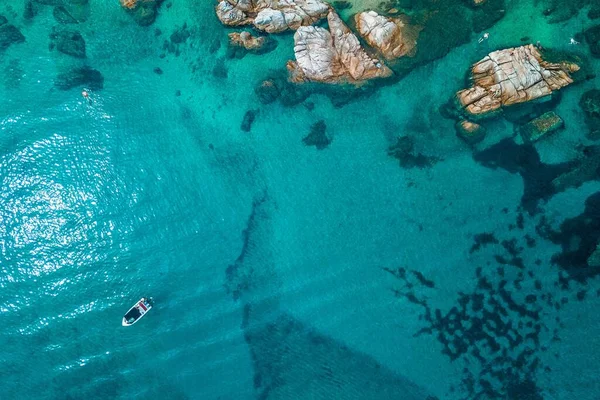 Une Belle Vue Aérienne Paysage Marin Turquoise Avec Des Formations — Photo