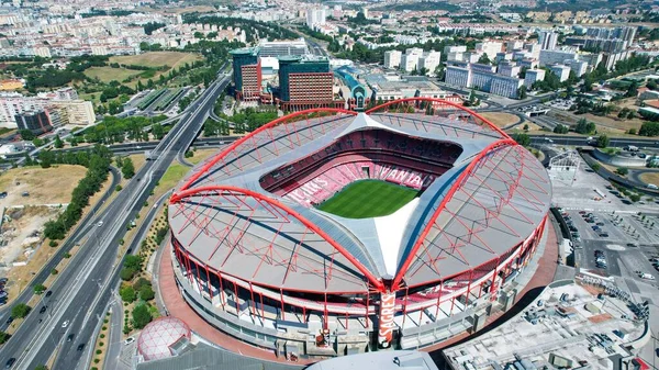 Letecký Pohled Stadion Benfica Domov Benfica Fotbalový Klub — Stock fotografie