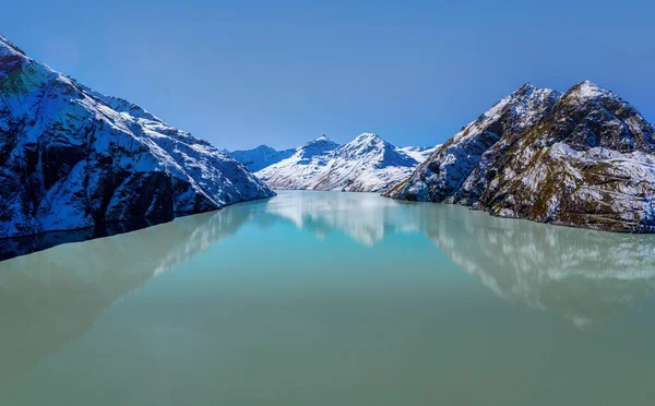 Een Landschap Van Het Stuwmeer Grande Dixence Wallis Zwitserland — Stockfoto