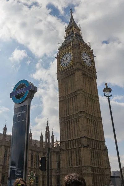 Büyük Ben Thames Westminster Londra Ngiltere Deki Güzel Manzarasının Dikey — Stok fotoğraf