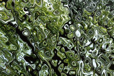 Soyut arkaplan illüstrasyonuna bir göz atın, modern hipster fraktal alev grafiği. Renkli sürreal poster, afiş