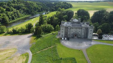 An aerial view of the Slane Castle in Ireland clipart
