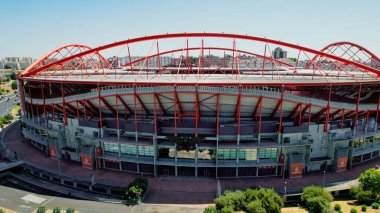 Benfica Stadyumu 'nun S.L.' deki havadan görüntüsü. Benfica futbol kulübü.,