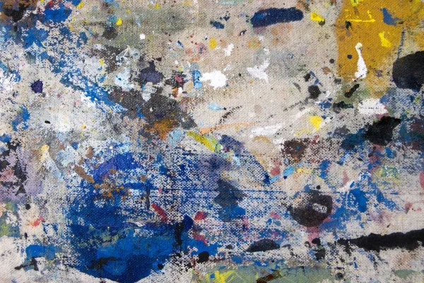 抽象カラフルなペイントグランジの背景 汚いキャンバスだ キャンバス上のミクストメディアによる抽象作品 — ストック写真