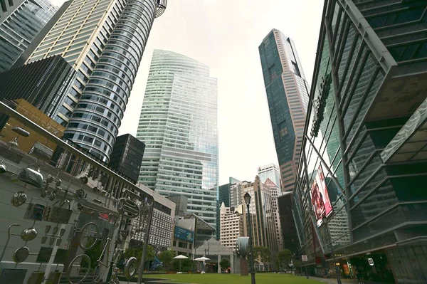 Raffles Place Singapur Finansal Bölgesi Nin Merkezidir Singapur Nehri Nin — Stok fotoğraf