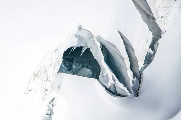 Cenário Uma Fenda Glacial Glaciar Aletsch Suíça — Fotografia de Stock