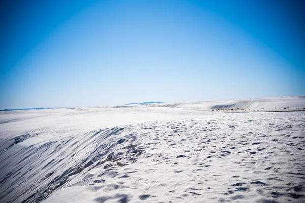 Ένα Πεδίο Που Καλύπτεται White Sands Στο Νέο Μεξικό — Φωτογραφία Αρχείου