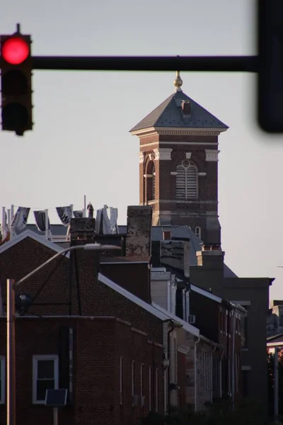 Eine Vertikale Aufnahme Einer Antiken Kirche Baltimore Usa — Stockfoto