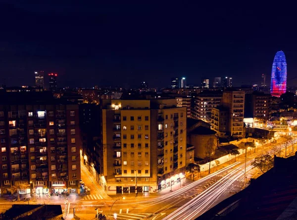 Stoplichten Langs Wegen Buitenwijk Clot Barcelona — Stockfoto