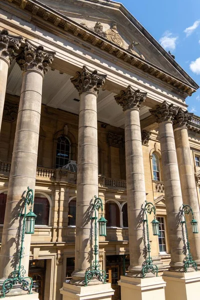 Corinthian Columns Triangular Pediment Theatre Royal City Newcastle Tyne — Stock Photo, Image