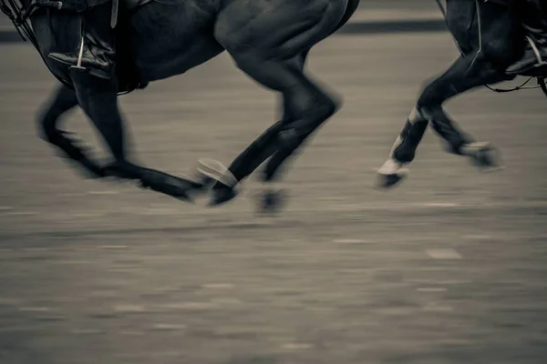 Kucyki Polo Galopują Podczas Pucharu Ziemianina Kirtlington Polo Ground — Zdjęcie stockowe