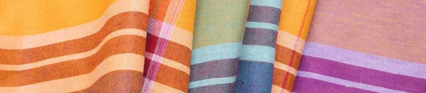 Zbliżenie Teksturowanej Tkaniny Wzorem — Zdjęcie stockowe