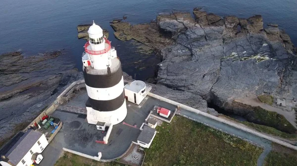 Eine Luftaufnahme Des Leuchtturms Von Hook Der Republik Irland — Stockfoto