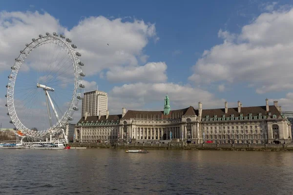 Ein Schöner Blick Auf Das Londoner Auge Der Themse Großbritannien — Stockfoto