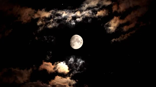 Belo Tiro Lua Céu Escuro Com Nuvens — Fotografia de Stock