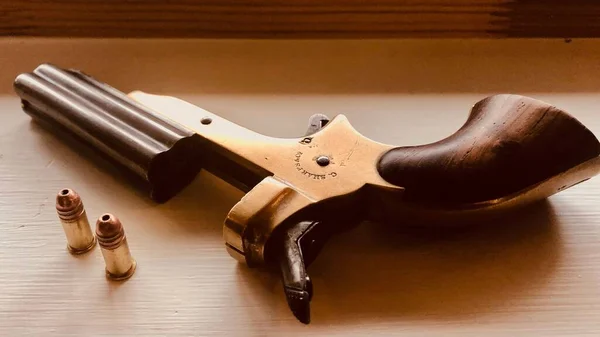 Closeup Cal22 Gunpowder Pepperbox Revolver — Stock Photo, Image
