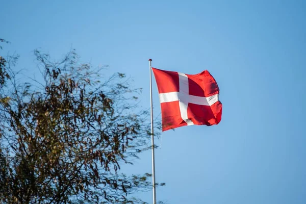 Waving Flag Denmark Pipe — Stock Photo, Image