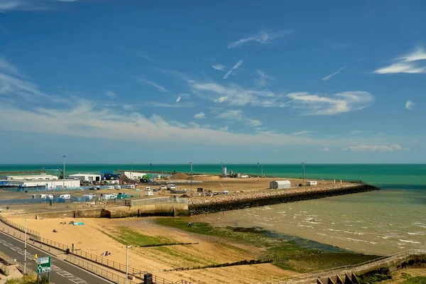 Západní Strana Přístavu Ramsgate Domy Pobřeží Tyrkysového Oceánu — Stock fotografie