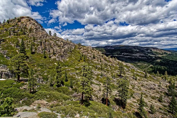 Malowniczy Widok Góry Pokryte Zielenią Pobliżu Jeziora Tahoe Usa — Zdjęcie stockowe