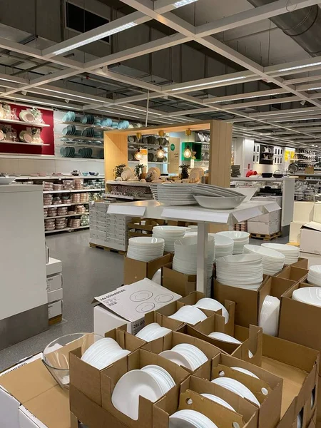 Interior Ikea Casablanca Furniture Goods Warehouse Area Logistic — Stock Photo, Image