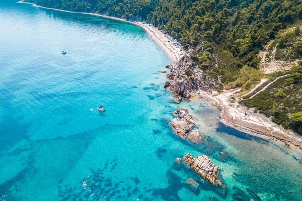 Uma Bela Vista Alto Ângulo Uma Praia Tropical Dia Ensolarado — Fotografia de Stock