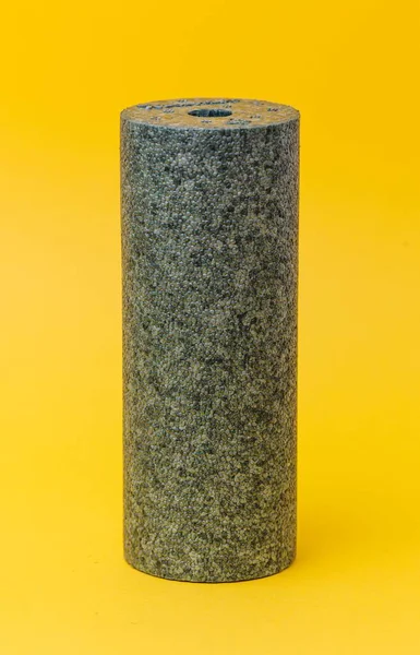 Ergonomic Foam Roller Isolated Yellow Background — Stock Photo, Image