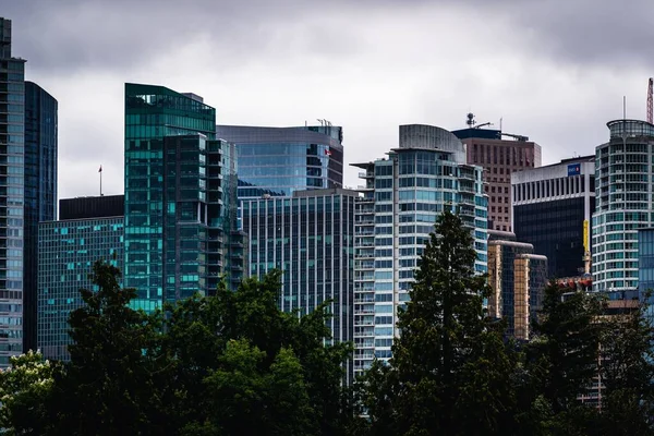 Byggnader Och Skyskrapor Centrala Vancouver — Stockfoto