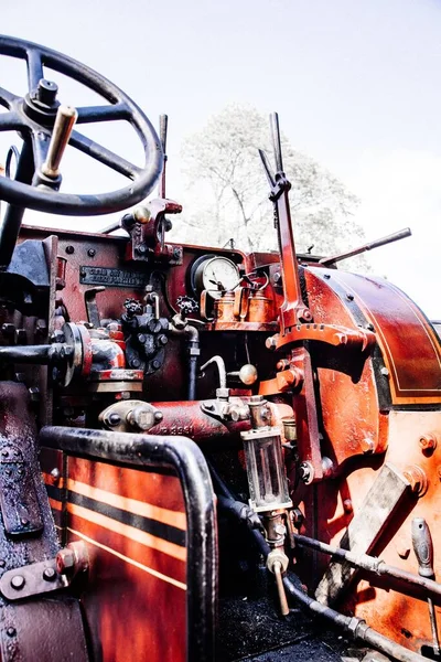 Cockpit Une Locomotive Vapeur Vintage Bicester Heritage Center Scramble — Photo