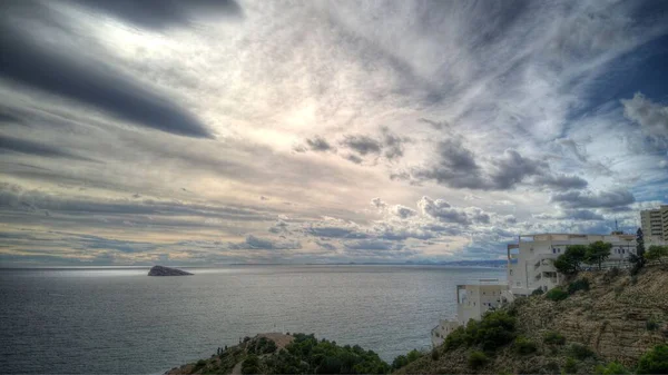 Scenic Waterscape Benidorm Beautiful Cloudscape — Stock Photo, Image