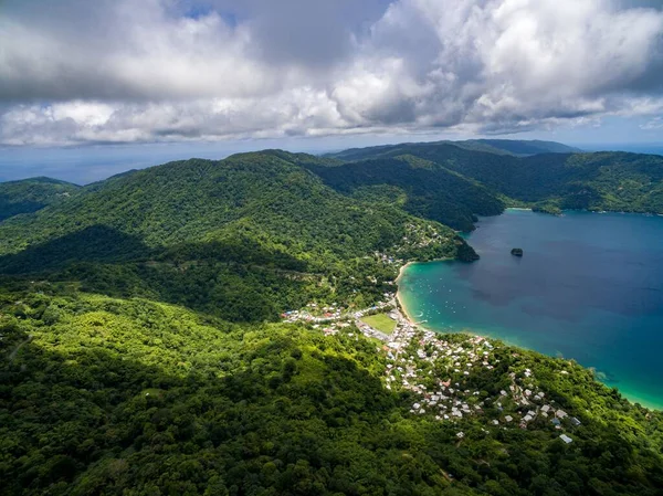 Fotos Drones Litoral Fim Cume Principal Extremo Nordeste Tobago Esta — Fotografia de Stock