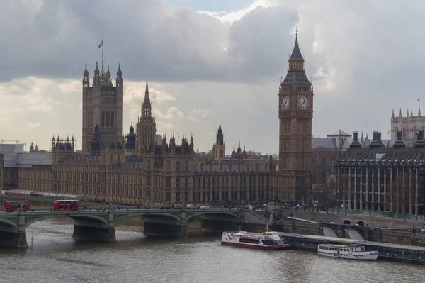Красивый Вид Биг Бен Thames Вестминстер Лондон Великобритания — стоковое фото