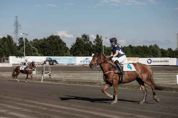 Horse Racing Oulu Finland Equestrian Sports — Stock Photo, Image