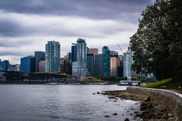 Vancouver Belvárosa Épületei Felhőkarcolói — Stock Fotó