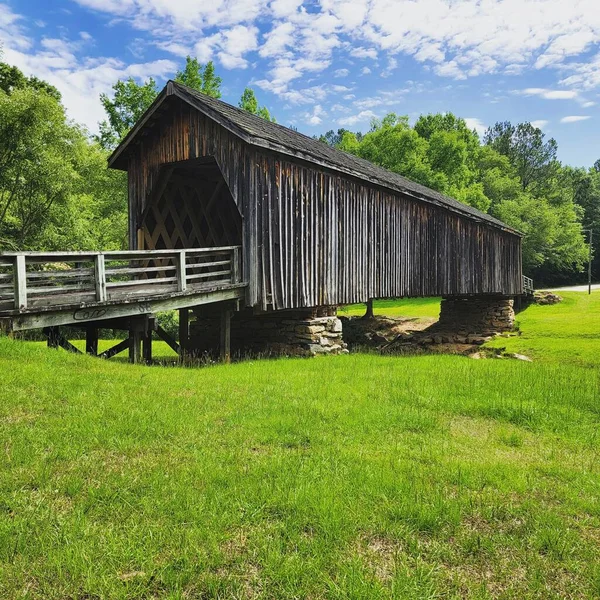 Auchumpkee Creek Covered Bridge Culloden Geórgia Estados Unidos — Fotografia de Stock