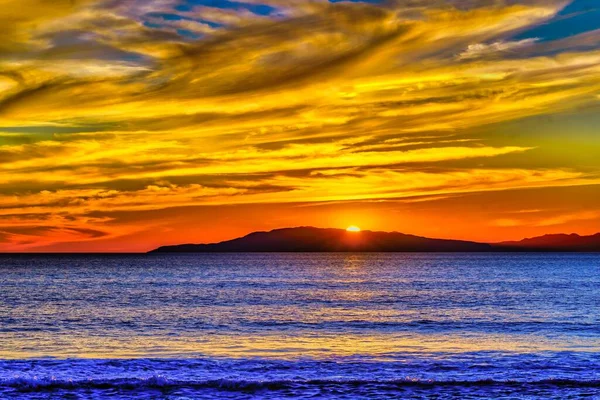 Beautiful View Calm Sea Orange Sunset — Stock Photo, Image