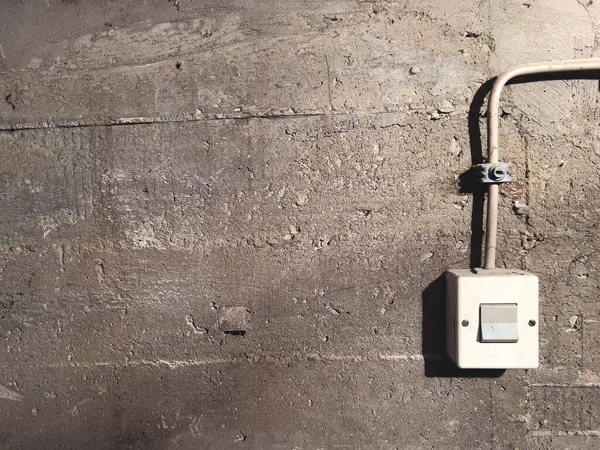 Close View Old Light Switch Concrete Wall — Stock Photo, Image