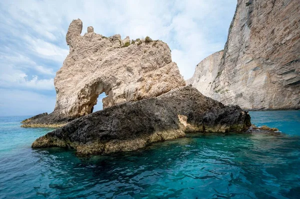 Een Dichtbij Shot Van Keri Grotten Zee Zakynthos Griekenland — Stockfoto