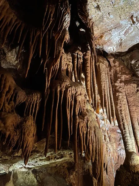 Grotte Près Porec Avec Pierre Craie Avec Dripstone — Photo