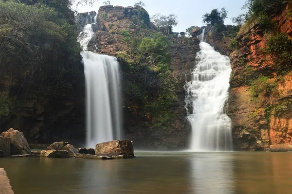 Hermosa Vista Las Cascadas Tirathgarh Parque Nacional Kanger Valley Bastar —  Fotos de Stock