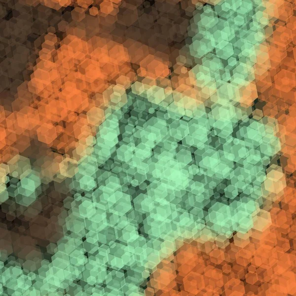 Abstrakt Dekorativ Illustration Hexagon Grid Form Mosaik Mönster Med Flerfärgad — Stockfoto