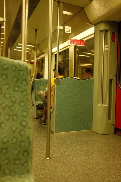 Vertical Shot Single Person Berlin Bahn Subway Germany — Stock Photo, Image