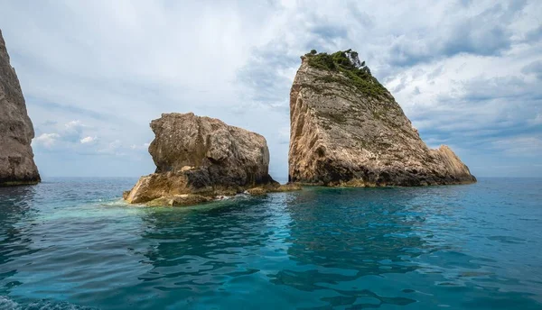 Een Dichtbij Shot Van Keri Grotten Zee Zakynthos Griekenland — Stockfoto