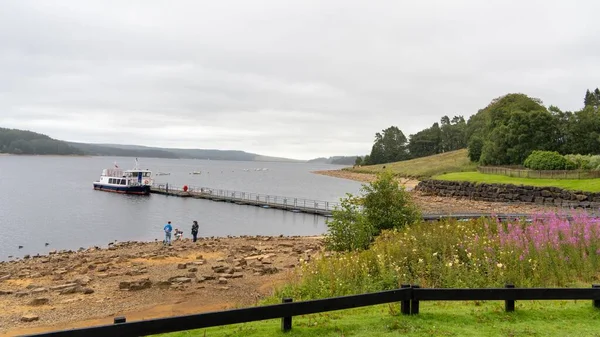 Vista Del Embalse Desde Leaplish Waterside Park Kielder Water Northumberland — Foto de Stock