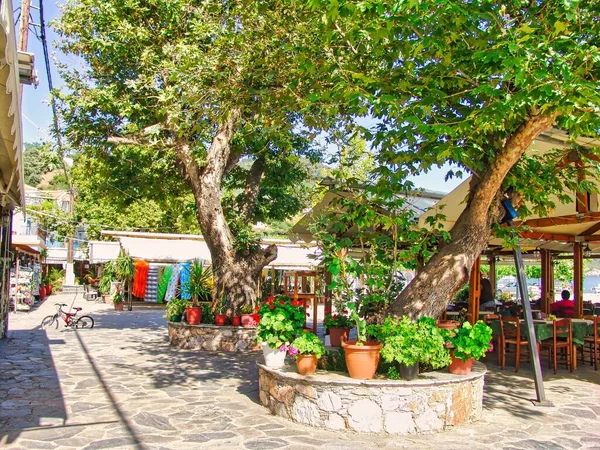 Sunny Summer Day Traditional Village Loutraki Skopelos Island Greece — Stock Photo, Image