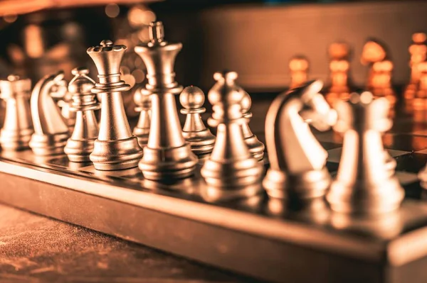 Selective Focus Chess Pieces Board — Stock Photo, Image