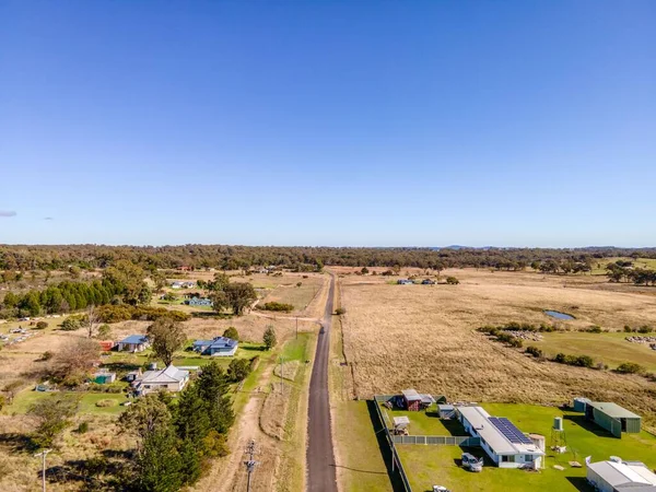 Letecký Pohled Emmaville Austrálie Proti Zelené Krajině Slunečného Dne — Stock fotografie