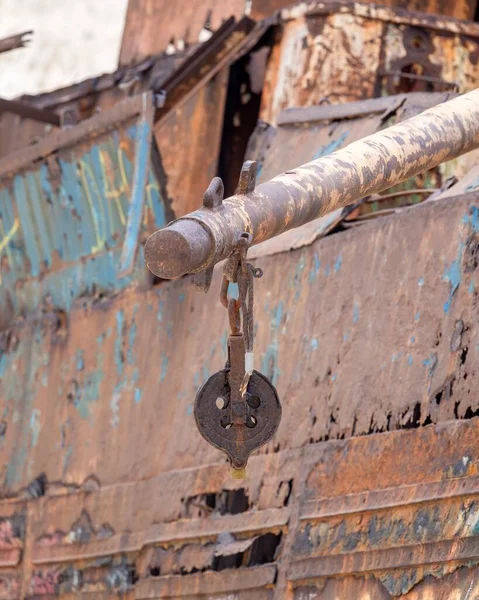 Disparo Vertical Antiguo Barco Zakynthos Grecia — Foto de Stock