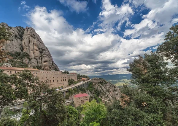 Живописный Вид Горы Знаменитого Монастыря Монсеррат Барселоне Испания — стоковое фото