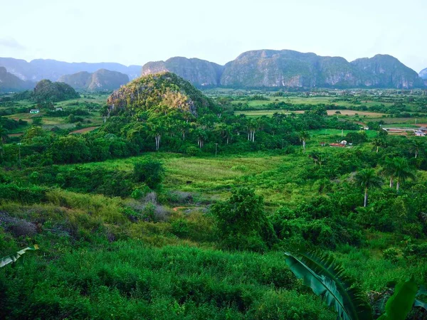 Widok Powietrza Zieloną Dolinę Vinales Regionie Pinar Del Rio Kubie — Zdjęcie stockowe