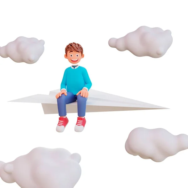 Мальчик Иллюстрациями Клипартами Самолетов — стоковое фото
